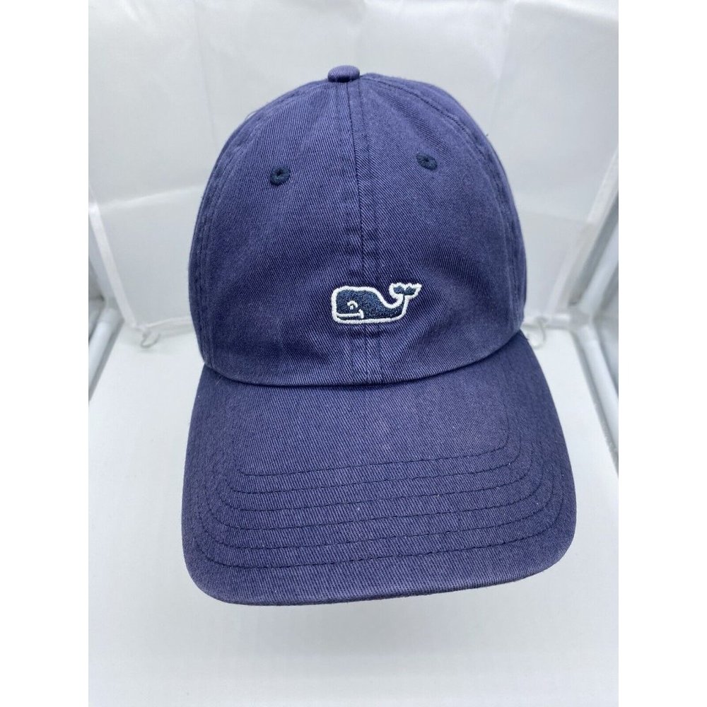 Vineyard Vines Blue Whale Logo Baseball Hat Cap Adjustable Strap-back Spell-out - Picture 2 of 8